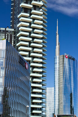 Modern buildings, skyscrapers, roads and traffic in Milano. Dia - LEphotoart.com
